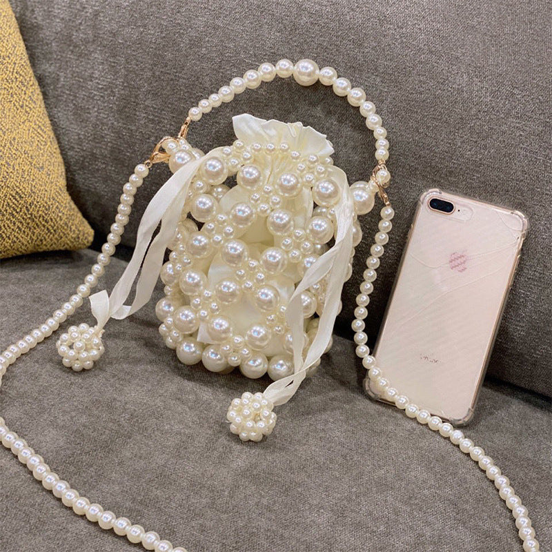 Latest Womens Luxury Handmade Pearl Clutch Bag Handbag Evening Bucket Bags Ladies