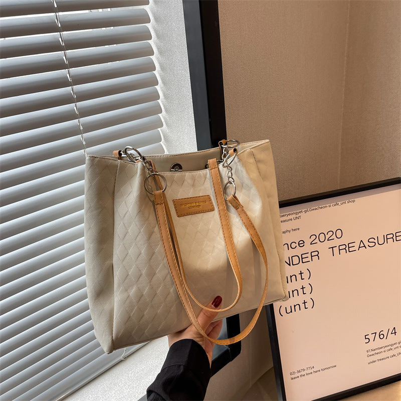 Bag women’s big-capacity Korean style fashion shoulder bag 2026 new women’s soft leather shopping tote bag trendy