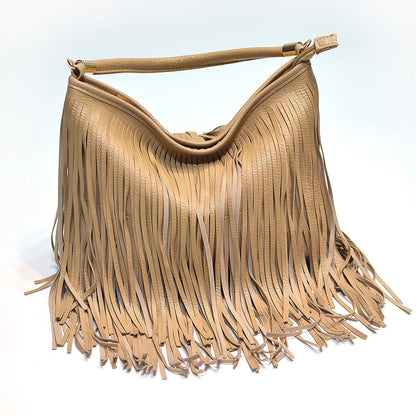 soft leather tassel bag handbag fashion woman bag shoulder cross-body handbag