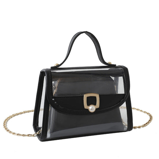 2026 Popular PVC Clear Bag Chain Women Messenger Bag Transparent Jelly Square Bag for Girls