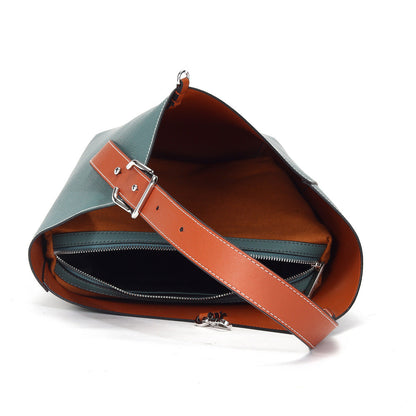 Fashionable leather handbag Large capacity single shoulder messenger underarm bag Commuting Tote bag