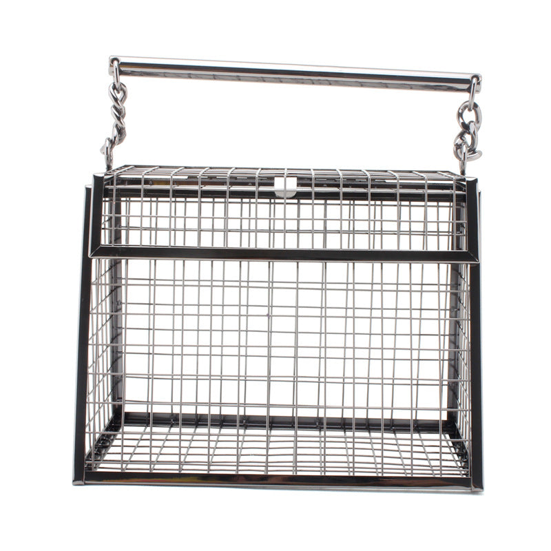 Women Evening Bags Hollow Metal Trapezoidal Gold Cages Clutch Totes Wedding Party Purse Handbag