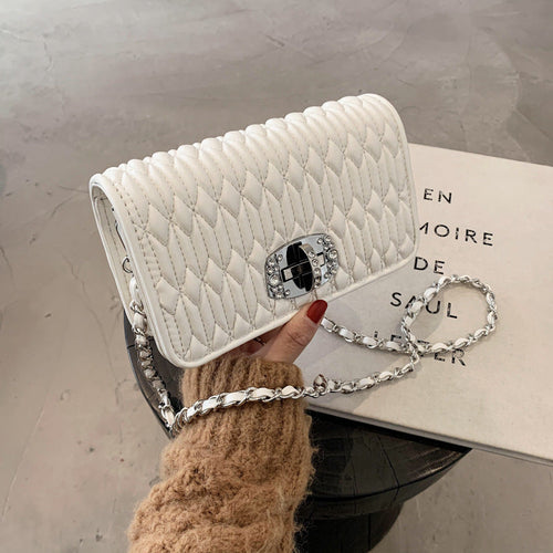 Women’s bag 2026 fashionable new fashion wrinkle chain Diamond Purse