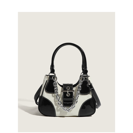 Fashionable canvas handbag casual bag women’s new 2026 patent canvas shoulder bag