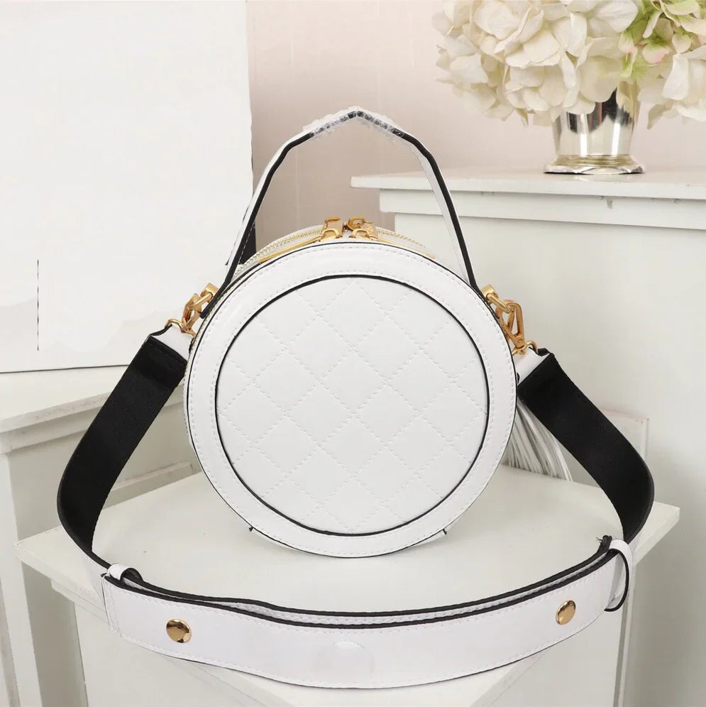 Black Leather Round Trending Designer Luxury Brand Bags Women Handbags Ladies