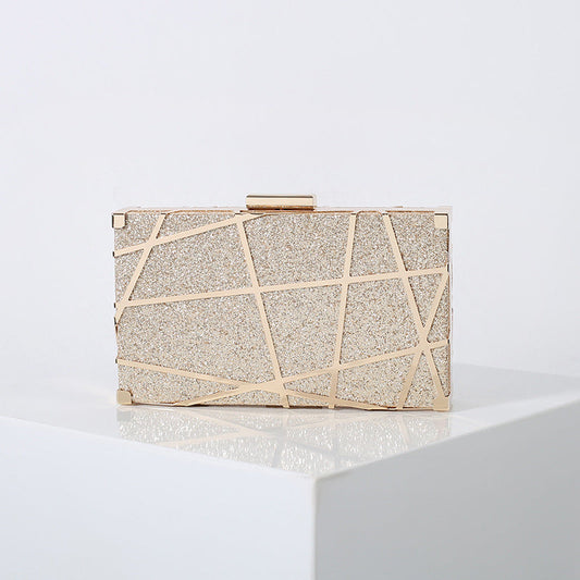 Multi-colors bling box shiny geometry evening dinner pu leather pocketbooks clutch bag