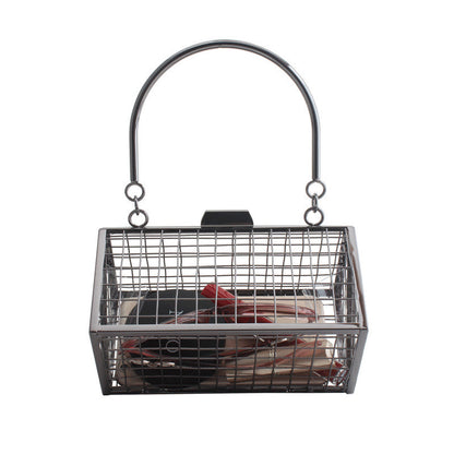 Irregular Metal Hollow Handbag Gold Clutch Evening Bag Wedding Cage Bag GeometricTote For Banquet Party
