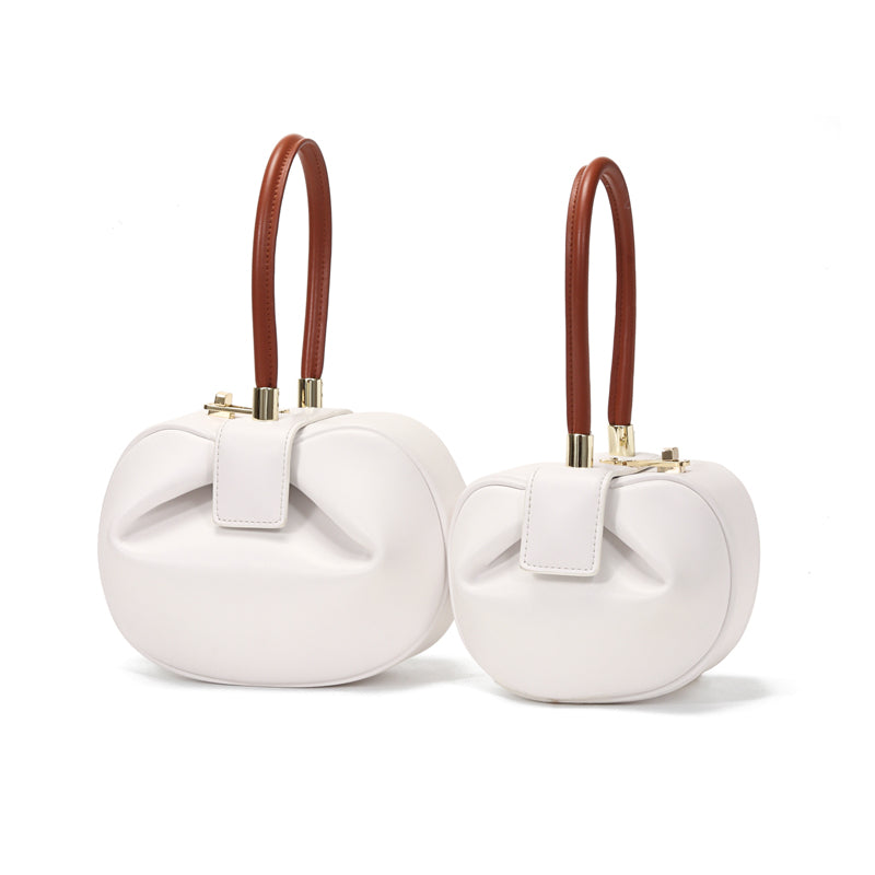 High-end genuine leather dumpling bags women fashion retro two sizes handbags