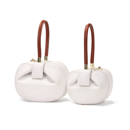 High-end genuine leather dumpling bags women fashion retro two sizes handbags