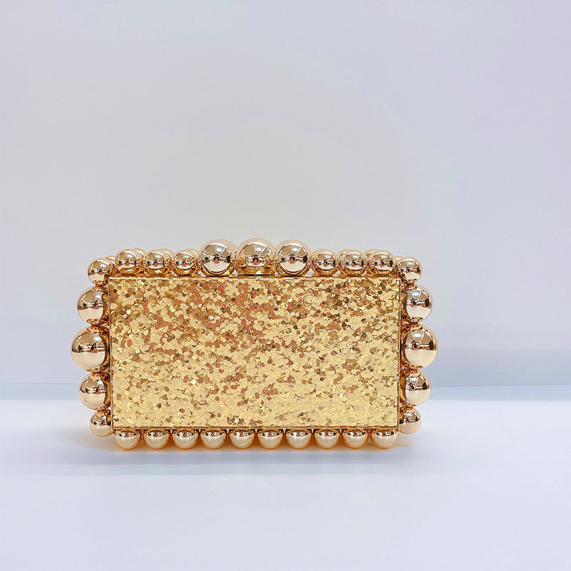 Elegant and Luxury ladies marble acrylic bead clutch handbag evening party bags prom purse