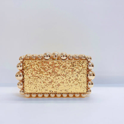 Elegant and Luxury ladies marble acrylic bead clutch handbag evening party bags prom purse