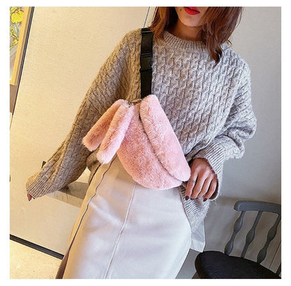2026 New Fashion Plush Bag Ladies One Shoulder Crossbody Sling Bag Faux Fur Leisure Furry Bag