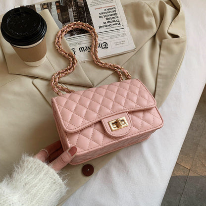 Girl 2026 new fashion mini bag ins shoulder bag rhombus chain bag
