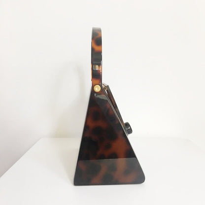 Luxury Retro Leopard Print Acrylic Bag Tortoiseshell Simple Square Evening Bag Clutch Women