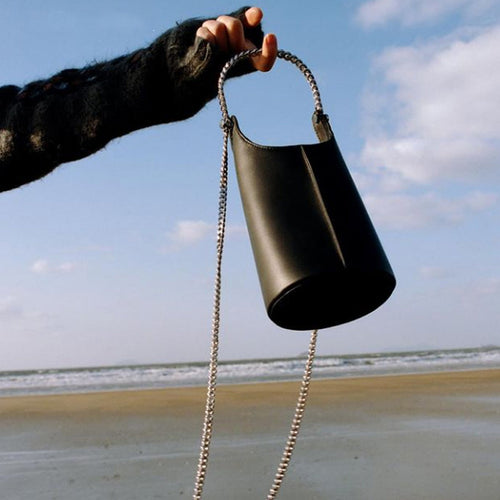 New bag high-quality bucket bag Korean niche thick chain semi-circular handle ins messenger bag