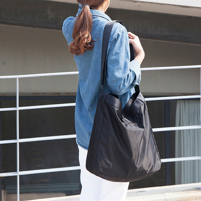 New Korean style fashion large capacity reusable Nylon bag travel fitness college student shoulder tote bag