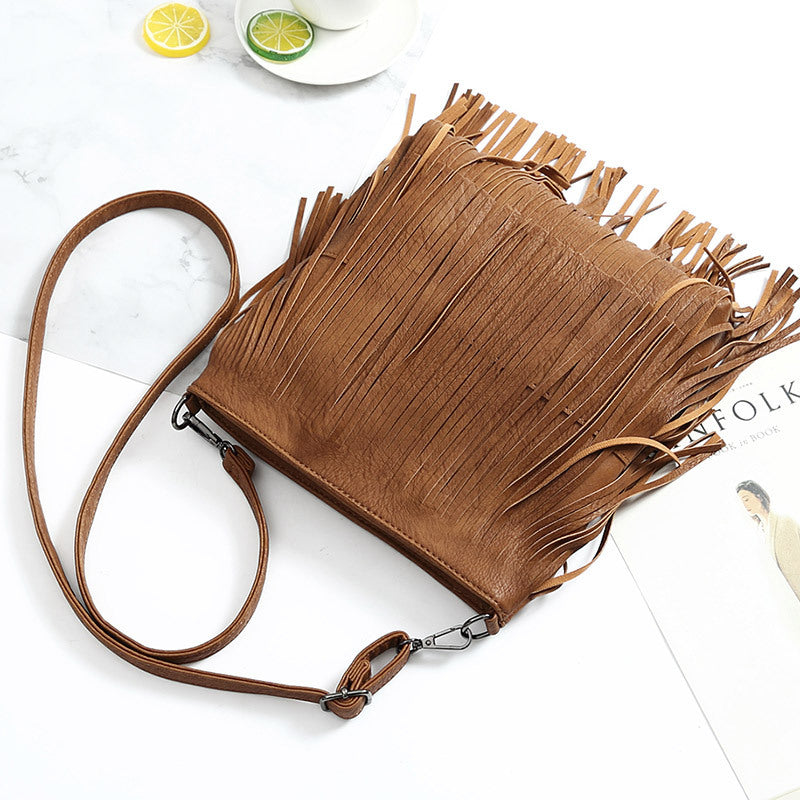 women’s hobo bag lady fashion tassel bag shoulder straddle bag