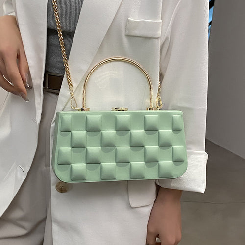 2026 Texture Fashion Shoulder Chain Small Square Bag Casual Chocolate Box Bag Women Handbags Messenger Bags