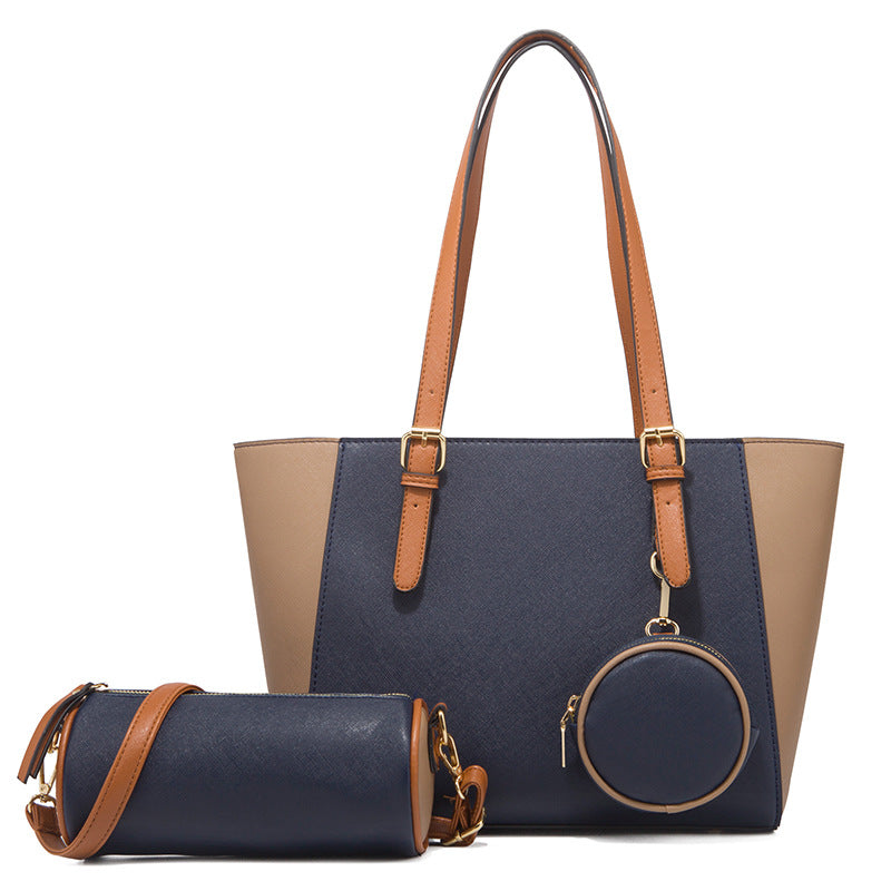 2026 Europe style PU mother bag women three pieces tote bag set shoulder high capacity ladies handbag