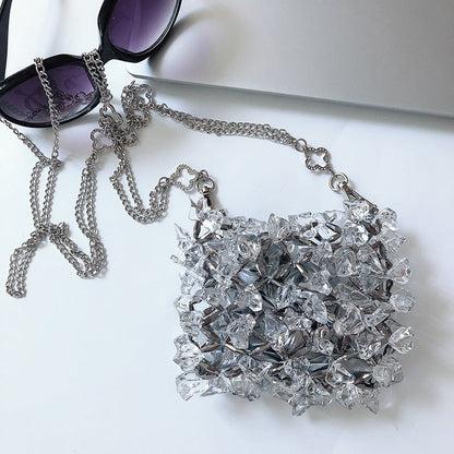 Wedding Clutch Mini Acrylic Crystal Glass Chain Bag 2026 Handmade Beaded Messenger Transparent Phone Bag