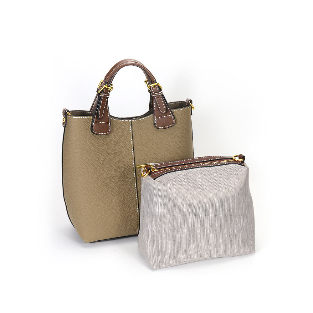 high quality Latest Bucket 2 In 1 Bag Sets Designer Women Leather Litchi grain Handbag