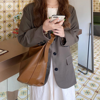 Daily bag soft leather simple shoulder bag new women’s high-capacity messenger bag