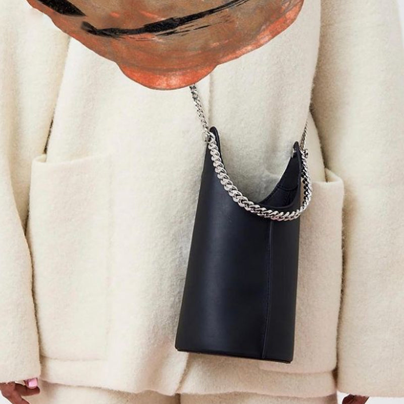 New bag high-quality bucket bag Korean niche thick chain semi-circular handle ins messenger bag