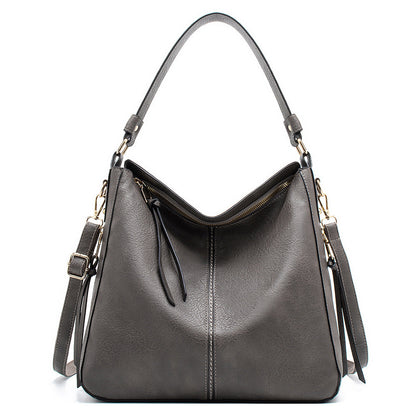 New single shoulder bag 2026 simple straddle hobo bag  oil Wax Tote handbag
