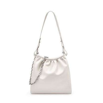 Spring 2026 genuine leather hand bag women real cowhide leather shoulder tote bag with chain ladies bag