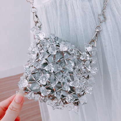 Wedding Clutch Mini Acrylic Crystal Glass Chain Bag 2026 Handmade Beaded Messenger Transparent Phone Bag