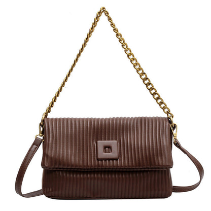 Women’s 2026 new fashion shoulder bag personality all-match women’s bag simple striped crossbody small square bag