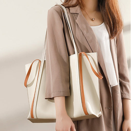 Double sided genuine cow leather bag for ladies new trendy shoulder tote bag luxury women’s handbag