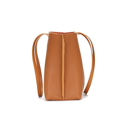 Minimalist Tote Bags With Purse Big Handbags for Women Genuine Leather Shopping Shoulder Bags