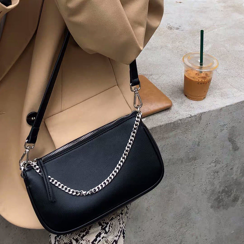 Three-in-one cross-shoulder bag fashionable cool chain cross-body bag girl’s handbag