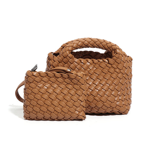 Small mini bucket bag exquisite cute high-end one-shoulder crossbody bag for women basket woven ladies hand bag