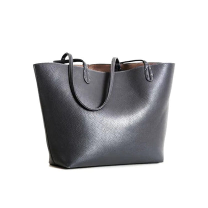 Genuine Leather Tote Bags Oversize Big Large Plain Tote Bag For Ladies Cow Leather Handbag