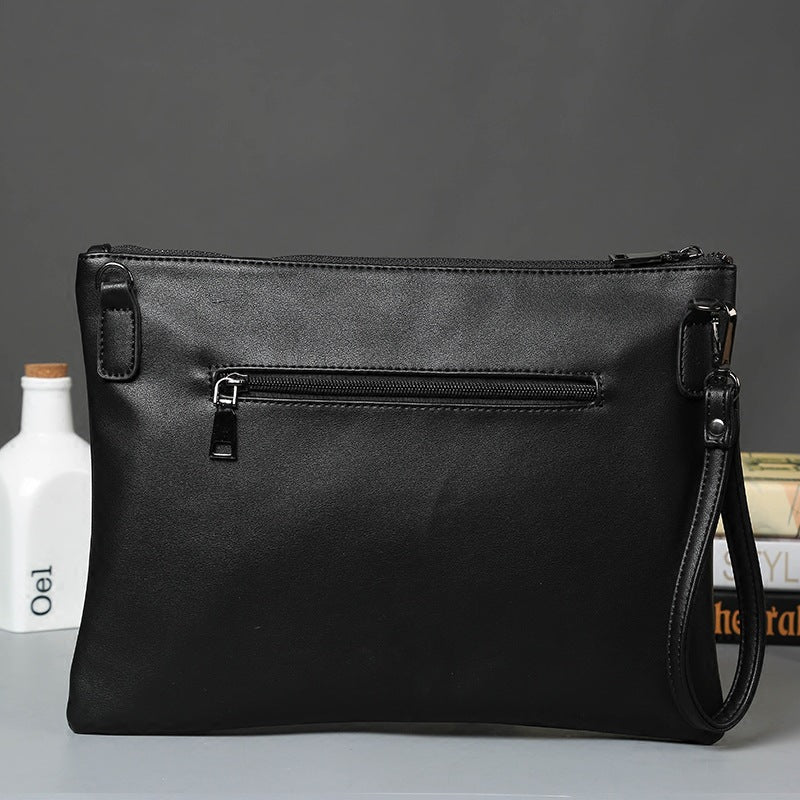 Trend outdoor PU leather black handbags motorcycle rivet punk money clutch purse