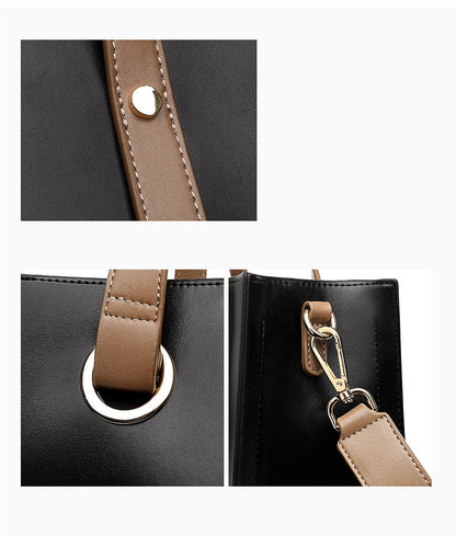 High Quality Luxury Fashion PU Leather Shoulder Bucket Bag New Large Capacity Casual Totes Women Purse and Handbags