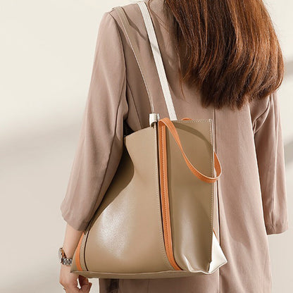 Double sided genuine cow leather bag for ladies new trendy shoulder tote bag luxury women’s handbag