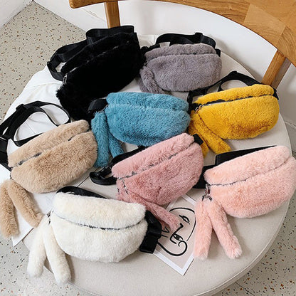 2026 New Fashion Plush Bag Ladies One Shoulder Crossbody Sling Bag Faux Fur Leisure Furry Bag