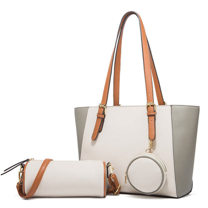 2026 Europe style PU mother bag women three pieces tote bag set shoulder high capacity ladies handbag