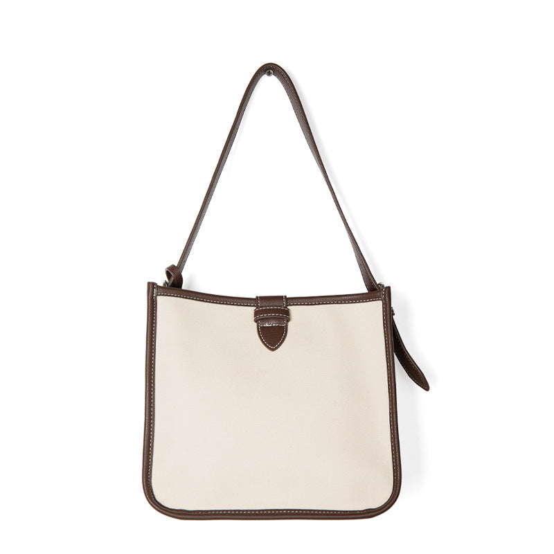 Hot Korean Style Ladies Canvas & Pu leather Shoulder Bag Women Handbag With Small Pouch