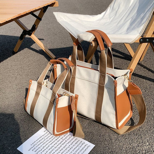 Simple Canvas Tote Bag Women’s 2026 New Fashion Handheld Crossbody Bag