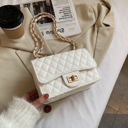 Girl 2026 new fashion mini bag ins shoulder bag rhombus chain bag
