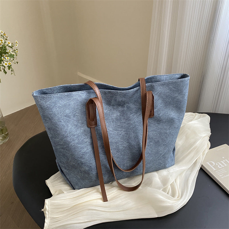 Women’s Canvas Tote Bag Retro PU Blocking Large Capacity Shoulder Date Shopping Bags Work Travel Hobo Bag