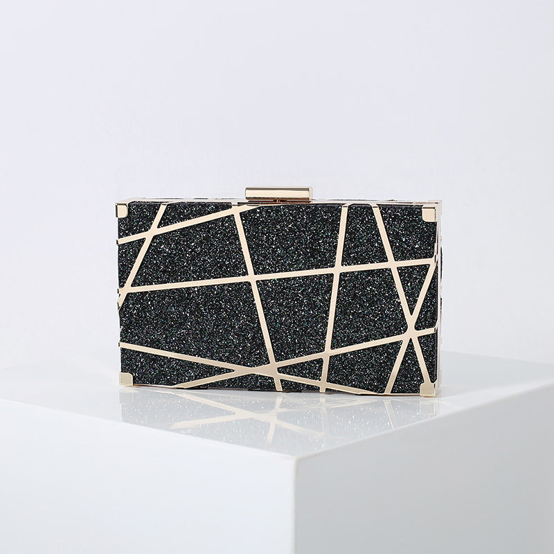 Multi-colors bling box shiny geometry evening dinner pu leather pocketbooks clutch bag