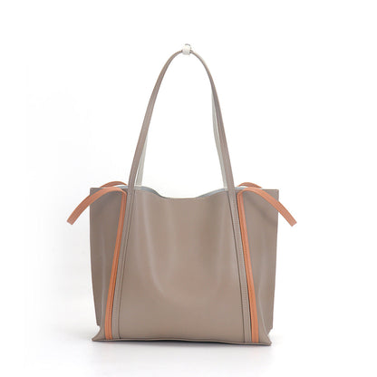 Double sided genuine cow leather bag for ladies new trendy shoulder tote bag luxury women’s handbag