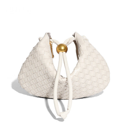 Fashion casual armpit bag ladies solid color single shoulder dumpling hobo woven bag for women