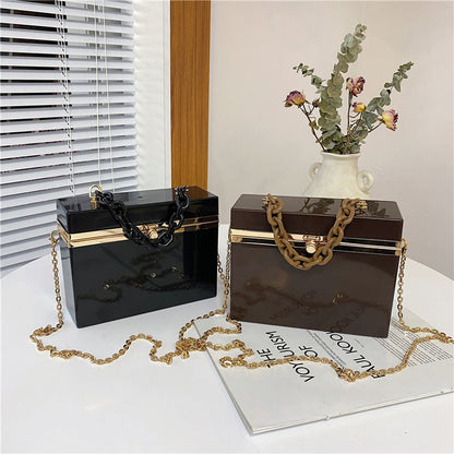 Multiple colour square box lock acrylic bag crossbody bags women handbags purse lady