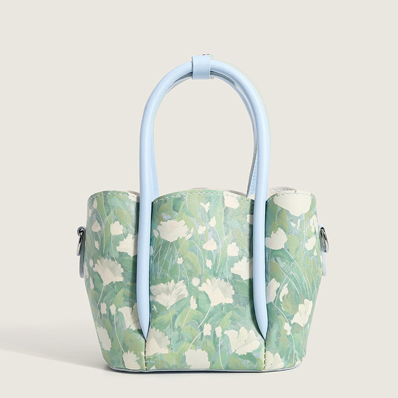 New Trendy Floral Printing Bag All-match Women Hand Bag Sets High Quality Soft PU Leather Ladies Crossbody Bag
